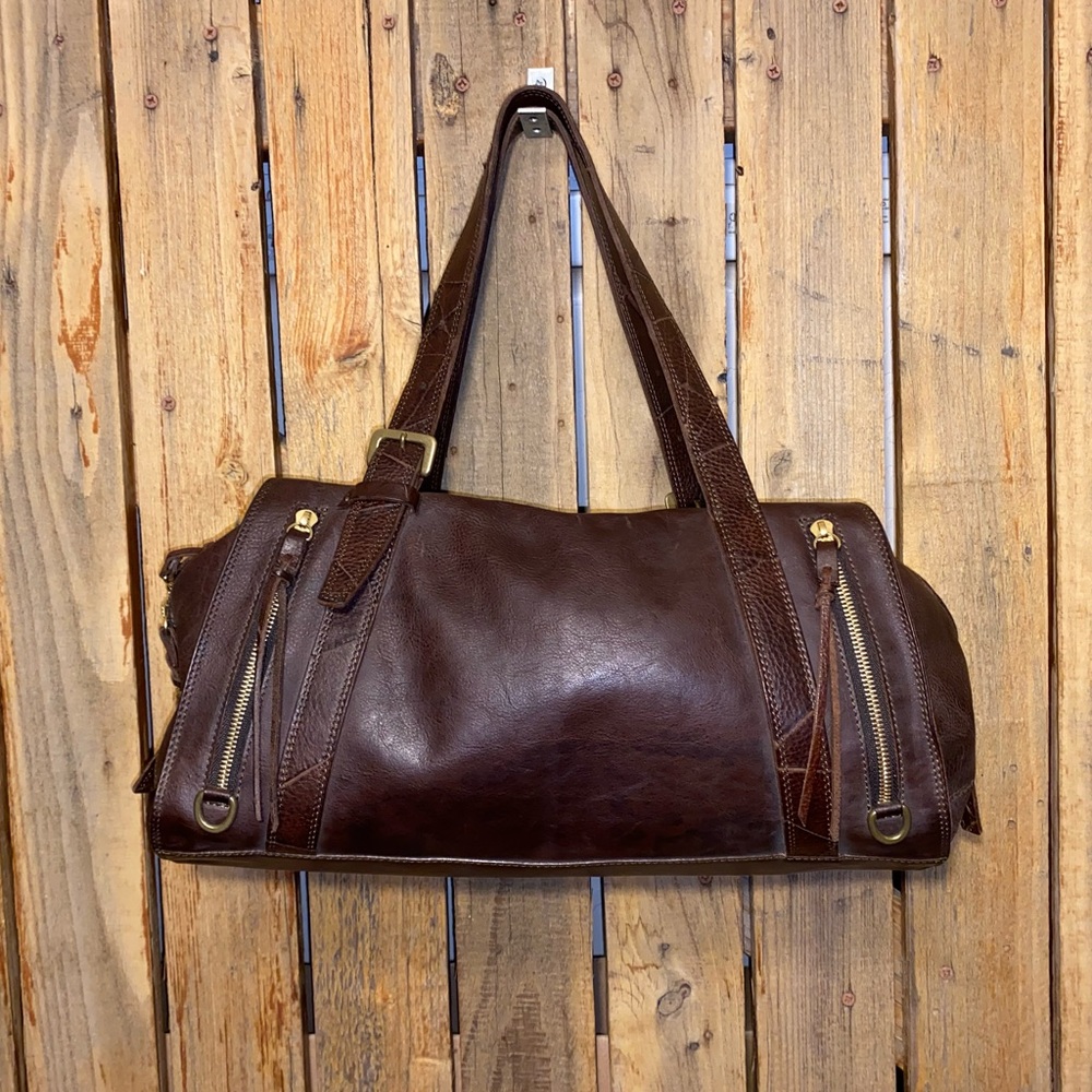 Mahari Brown Leather Duffle